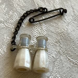 Vintage Celluloid Religious Viewfinder Binoculars Pin Maria Dell Marco Ricordo